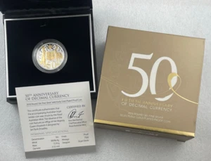 2016 50th Anniversary of Decimal Currency 999 Silver Gilded Round 50c RAM Coin - Picture 1 of 6