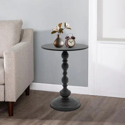 Mesa lateral redonda retrô aço carbono sofá mesa final sala bar mesa de centro - Imagem 1 de 4