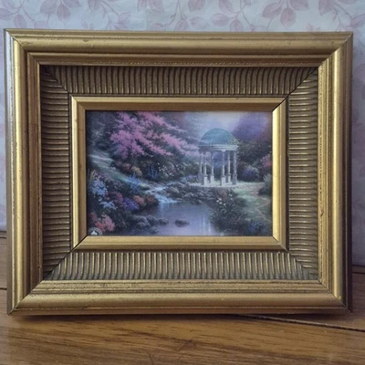 Thomas Kincaid 艺术作品印刷品“Pools Of Serenity”金框 8.5 x 6.5 英寸 — 第 1/4 张图片