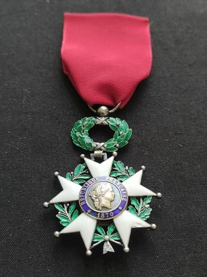 SUPERBE LÉGION D'HONNEUR CHEVALIER ORDONNANCE 1870 3e RÉPUBLIQUE ARGENT, VERMEIL - Photo 1/4
