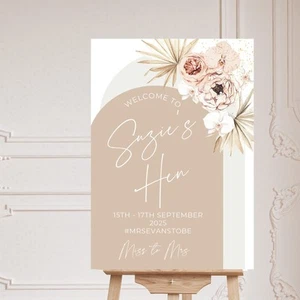 Hen Party Personalised Welcome Sign - Picture 1 of 4
