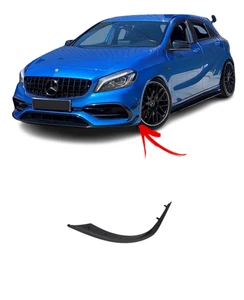 Para MB A W176 AMG A45 13- Negro Parachoques Delantero Alerón Tapa Lado Derecho - Imagen 1 de 7
