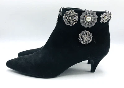 "Botines al tobillo Circus by Sam Edelman de gamuza negros 2"" tacón 7,5 adornados brillantes" Foto 1 de 4