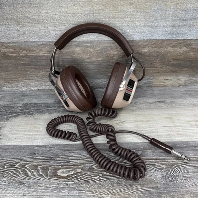 Auriculares Koss realistas de colección estéreo profesional personalizados EE. UU. 1/4" Jack marrón sin probar Foto 1 de 4