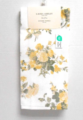 Juego de 2 toallas de cocina Laura Ashley patrón Rosemoor 18" x 28" Foto 1 de 2