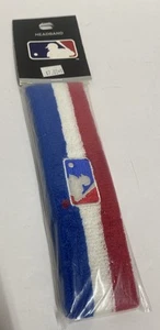 New Authentic MLB Official Logo HeadBand Red White Blue - Picture 1 of 5