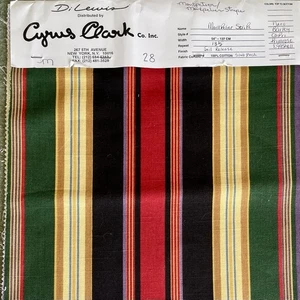 Cyrus Clark 100% Cotton Slub Stripe Upholstery Fabric 13" x 17.5" Five Panels - Picture 1 of 3