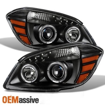 Faros halo proyector negro Fit 05-10 Coblt /05-06 Pursuit /07-09 Pontiac G5 Foto 1 de 4
