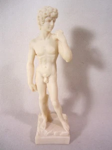 Vintage Michelangelo's David 6.25" Sculpture Made in Italy Hard Resin G. Carusi - Picture 1 of 11