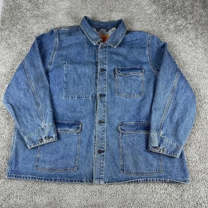 Levis Jacket Mens 3XL Blue Denim Workwear Chore Coat Utility Button Up Pockets - Picture 1 of 15