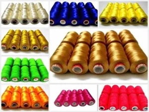 10 Spool Silk Rayon Art Craft Machine Embroidery Floss Thread & Jewellery Making - Picture 1 of 38