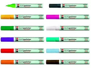 Glasfarbe Marker Malerstift auf Wasserbasis Marabu 1-2 mm dick - Bild 1 von 25