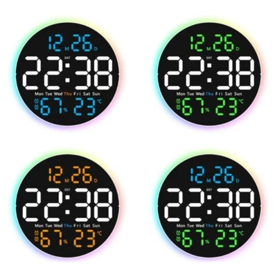 10Inch Digital Wall Clock Remote Control Large LED Display 10 Brightness - Image 1 of 4