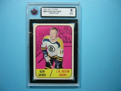 1967/68 TOPPS NHL HOCKEY CARD #38 GLEN SATHER ROOKIE KSA 5 EX SHARP!! TOPPS GL - Image 1 of 4