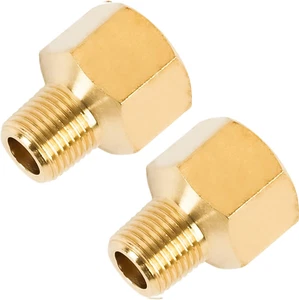 Hourleey Garden Hose Adapter, 3/4 Inch Solid Brass Hose Connectors, 2 Pack Hose - Picture 1 of 12