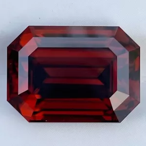 100% Natural Red Zircon 18.09 Cts Emerald Cut Loose Gemstone for Jewelry - Picture 1 of 6