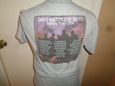 Medium Mens VTG 2002 DMB Dave Matthews Band 2-sided concert tour Dates t-shirt 