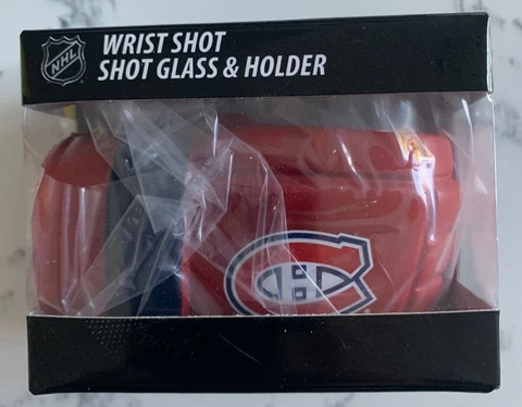 NEW NHL WRIST SHOT SHOT GLASS HOLDER MONTREAL CANADIENS GAME ON GLOVE COMPANY Cover