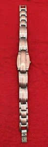 Vintage HIDDEN DIAL Side Slide Damenuhr Kupferfarben Edelstahl Japan Funktioniert! - Bild 1 von 4