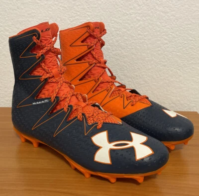 Under Armour Highlight ClutchFit Football Navy Blue/Orange 1290926-410 Mens 12.5 - Image 1 of 4