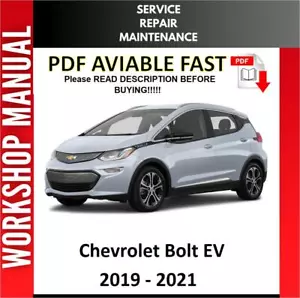 CHEVROLET BOLT EV 2019 2020 2021 SERVICE REPAIR WORKSHOP MANUAL - Picture 1 of 1