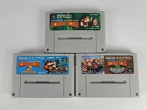Lot 3 Super Donkey Kong Country 1 2 3 SFC Super Famicom SNES Japan Import - Picture 1 of 12