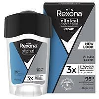 Creme antitranspirante clínico masculino Rexona CLEAN SCENT 96 horas 45 ml - Imagem 1 de 1