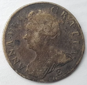 Moneta argento 1707 E (Edimburgo) come nuova regina Anna scellino - Foto 1 di 4