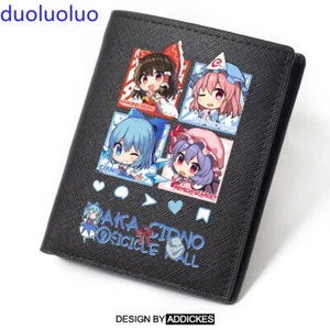 TouHou Project Anime Unisex Student Black PU Leather Purse Short Wallet Gift - Picture 1 of 2