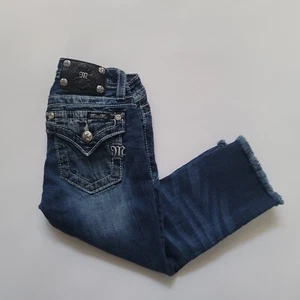 Miss Me Girl’s Size 10 Cuffed Capri Denim Jean jk4009p45 - Picture 1 of 7
