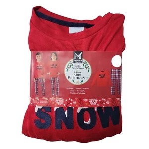 NEW Member's Mark Family Sleep Kid's 2-Piece Pajama Set 'Let It Snow' 4 - Picture 1 of 2
