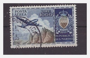 SAN MARINO 1954 - LUFTPOST - FLUGZEUG UND ANSICHT 1000 LIRE GEBRAUCHT - Bild 1 von 1