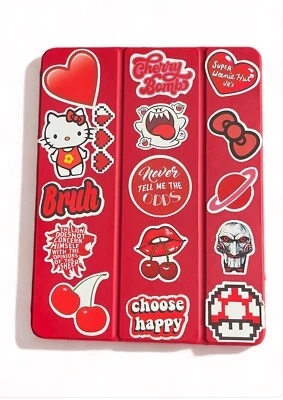 *PERSONALIZADO* Funda Folio Pegatinas iPad Pro 12.9 Roja, Buen Estado Foto 1 de 2