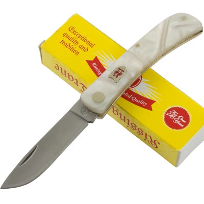 Kissing Crane Imitation Pearl Pocket Farmer Sodbuster Folding Knife KC5012 - Image 1 of 2