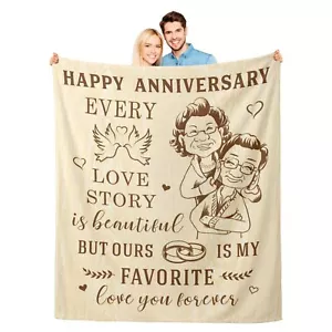 Happy Anniversary for Couples Blanket Valentines Day Gifts 50th Wedding Anniv... - Picture 1 of 7