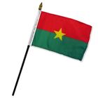 4"x6" Burkina Faso Stick Flag Table Staff Desk Table