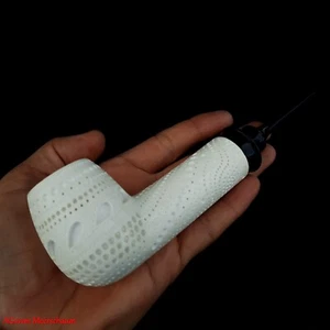 AGovem Reverse handgeschnitzte türkische Block Meerschaum Rauchen Tabakpfeife AGM-1677 - Bild 1 von 12