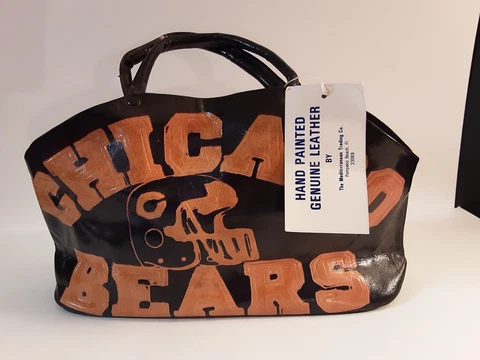 Officially Licensed NFL Chicago Bears Hand Painted Leather Purse Hand Tooled Cover