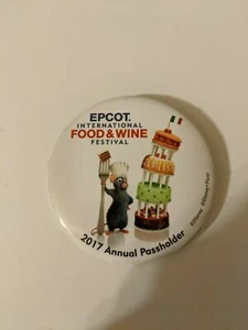 *NEW* EPCOT 2017 Annual Passholder AP Food Wine Festival Ratatouille Button Pin - Picture 1 of 1