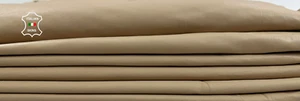 CREAM NUDE CRINKLE Soft Italian Lambskin leather hides 2 skins 10sqf 0.8mm C3719 - Picture 1 of 7