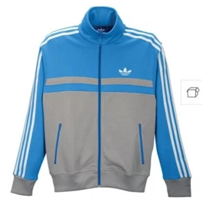 🚨 Adidas Adi ICON Tracktop Uomo F80676 Midgre Solblu Track Giacca Classica Taglia M - Foto 1 di 8