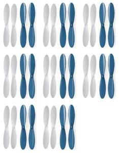 Hubsan X4 H107C Blue White Propeller Blades Props Propellers 8 Pack - Picture 1 of 2