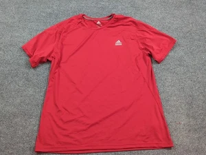 Adidas Shirt Mens 2XL Red Short Sleeve T-shirt Crew Neck Climalite Techfit - Picture 1 of 7