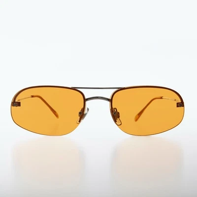 Orange Rahmenlosen Pilot Form Vintage Sonnenbrille - Zizi - Bild 1 von 3