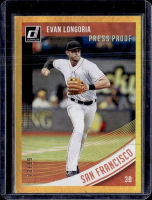 2018 Donruss #179 Evan Longoria Gold Press Proof #/99 Foto 1 de 2