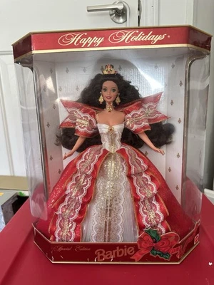 Barbie Happy Holidays Doll 1997 Brunette, Special 10th Anniversary Edition - Image 1 of 4