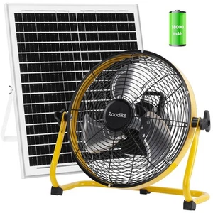 12 Inch Solar Rechargeable Floor Fan, 18000 mAh 20W Solar Powered Battery Ope... - Picture 1 of 8