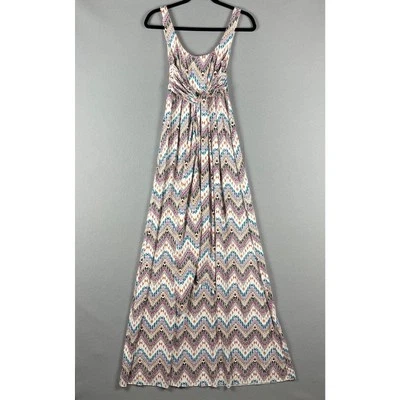 Maxi Vestido Rachel Pally Caftán Para Mujer Pequeño Chevron Corbata Cintura Jersey Modal Nuevo con Etiquetas Foto 1 de 4