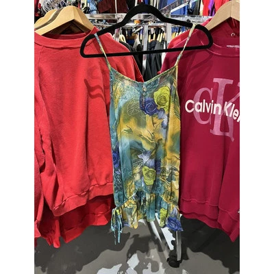 American Rag женщин размер маленький платье цветочный синий желтый зеленый чистый блеск - Изображение 1 из 4