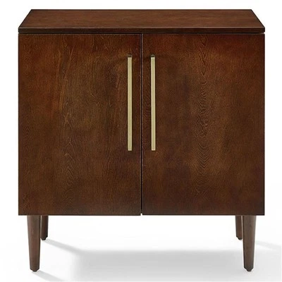 Crosley Furniture Everett Wood 2 Door Console Table in Mahogany/Gold - Image 1 of 4